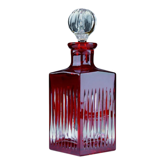 COFFRET CARAFE A WISKY COULEUR ROUGE - TIMELESS