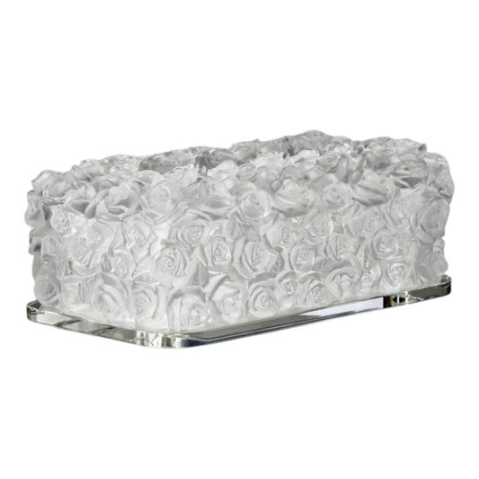 BOITE A MOUCHOIRS RECTANGULAIRE LES ROSES – SATINE | 24.0*13.0 CM