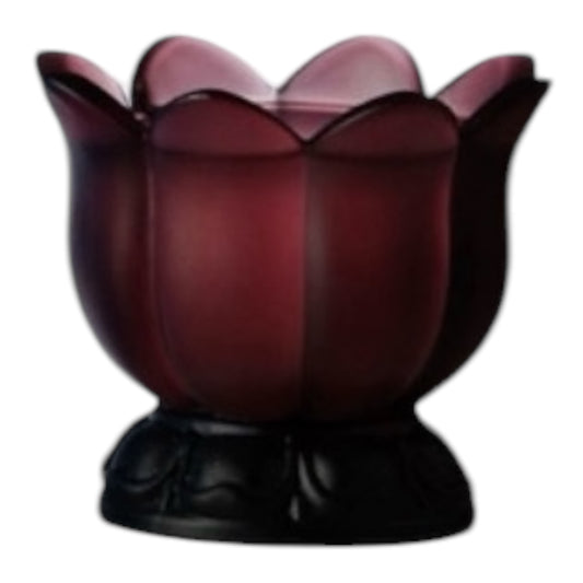 BOUGIE LOTUS BORDEAUX PÂTE DE VERRE