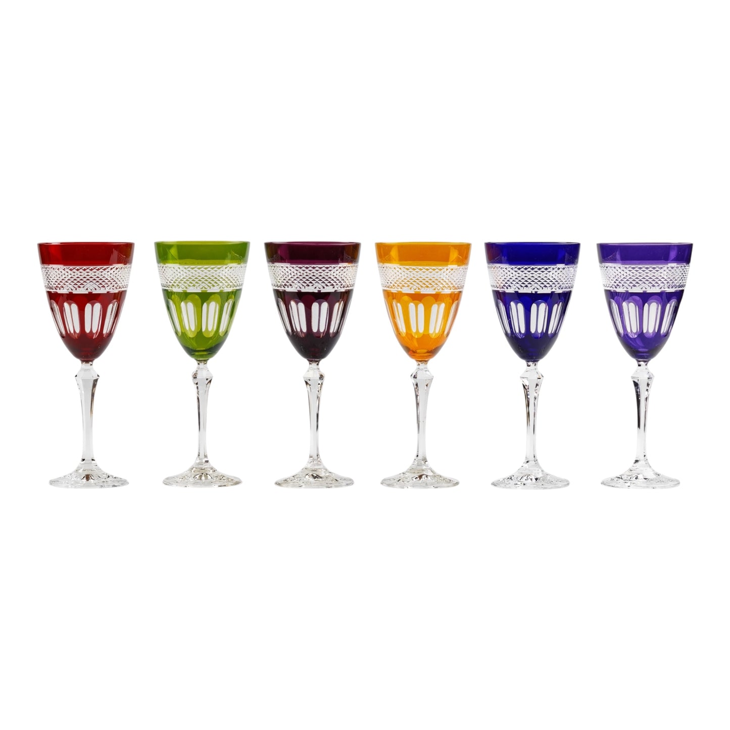 COF. 6 VERRES VIN ROUGE  N 2 MIREILLE – 6 COULEURS 20CL